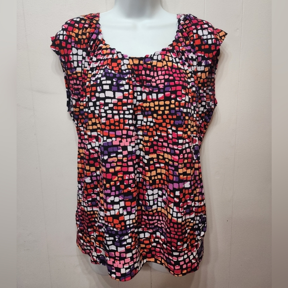Cato Sleeveless Top‎ Large Multicolor Casual Lightweight Office Colorful C462